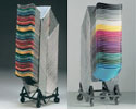 Nr. 68: MATRIX system stablestol er en elegant designet multifunktionel stol, som med sit specielle ergonomiske sde og rygudformning byder p optimal siddekomfort og en helt enestende stabletthed. Den lette, elegante stol har en stelstyrke (10 rs garanti), der gr den lige velegnet til brug i konferencelokaler, multisale, kantiner m.v. hvor inventaret tit er udsat for hrdhndet behandling. Fs i pp kunststof i 18 farver samt i helpolstret version ogs bagside ryg. Fs ogs med inderside polstret sde- eller sde/ryg pad. Stel i 11 mm forkromet massivstl eller i epoxy farver. Tilbehr som kobling, skriveplade h & v, trdkurv,stablevogn for 45 stk pp stole/eller 20 med polstring og p gulv 15 stk i pp.. Ml stol: H: 82 cm., B: 49,5 ( 51,5 koblet), B: 65 (armstol), D: 52 cm.
Design: Thomas A Tolleson.