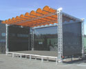 Nr. 1256: TRENOMAT har forskellige lsning p udendrs tribuner ogs som transportable udendrs tribuner: OPEN-AIR-MOBIL. 