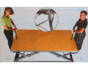 Nr. 1257: TRENOMAT AIR STAGE for manuel hve og snke af stationre tribuneelementer. Ml: 1x2 m. Hjdejustering 80 cm - max 130 c. Rasterstigning 20 cm og efter nske ogs teaterstigning 16 2/3 cm. Indbygningsdybde i gulv kun 18 cm. Gulvbelgning efter nske. 